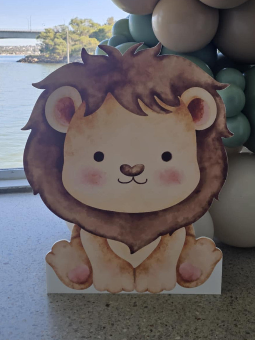 Watercolour Lion cutout perfect way to Decorate a Wild One first birthday