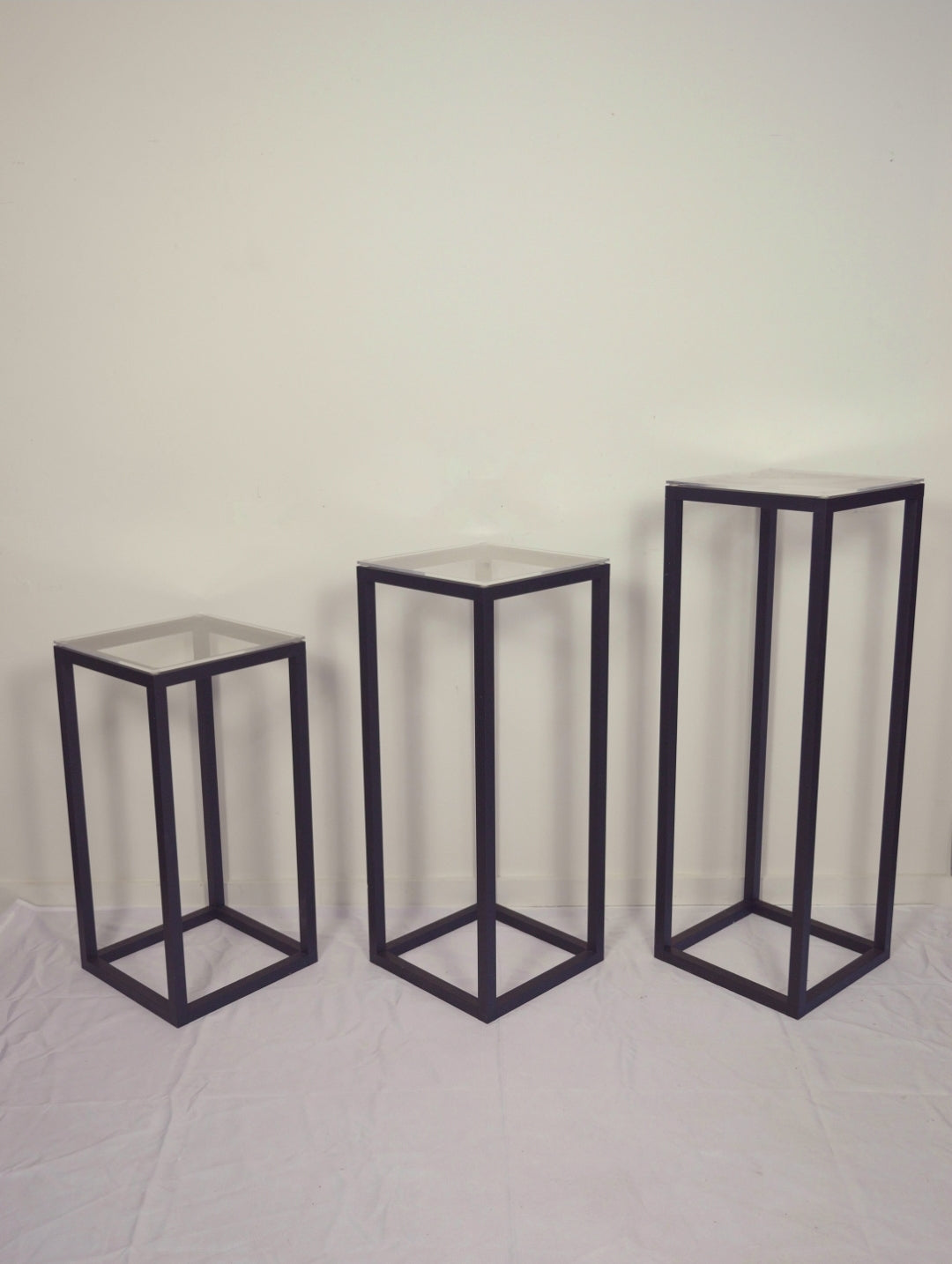 Steel Plinths, Cake table in Black to display the cake or desserts, or even add faux floral arrangements