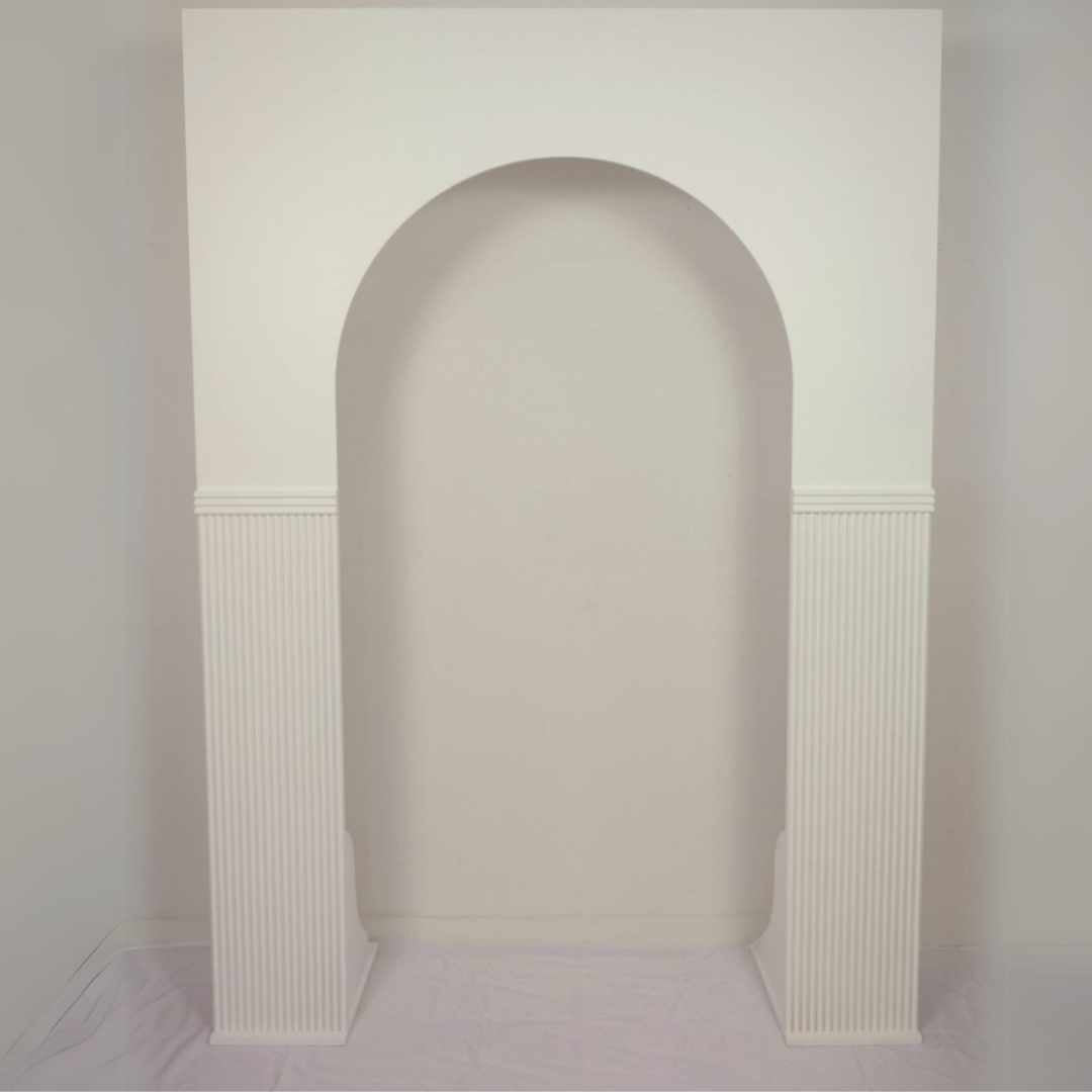 Open Square arch backdrop. add florals, balloons and Personalisation for Birthday party decorations, bridal suite decor or Christening celebrations