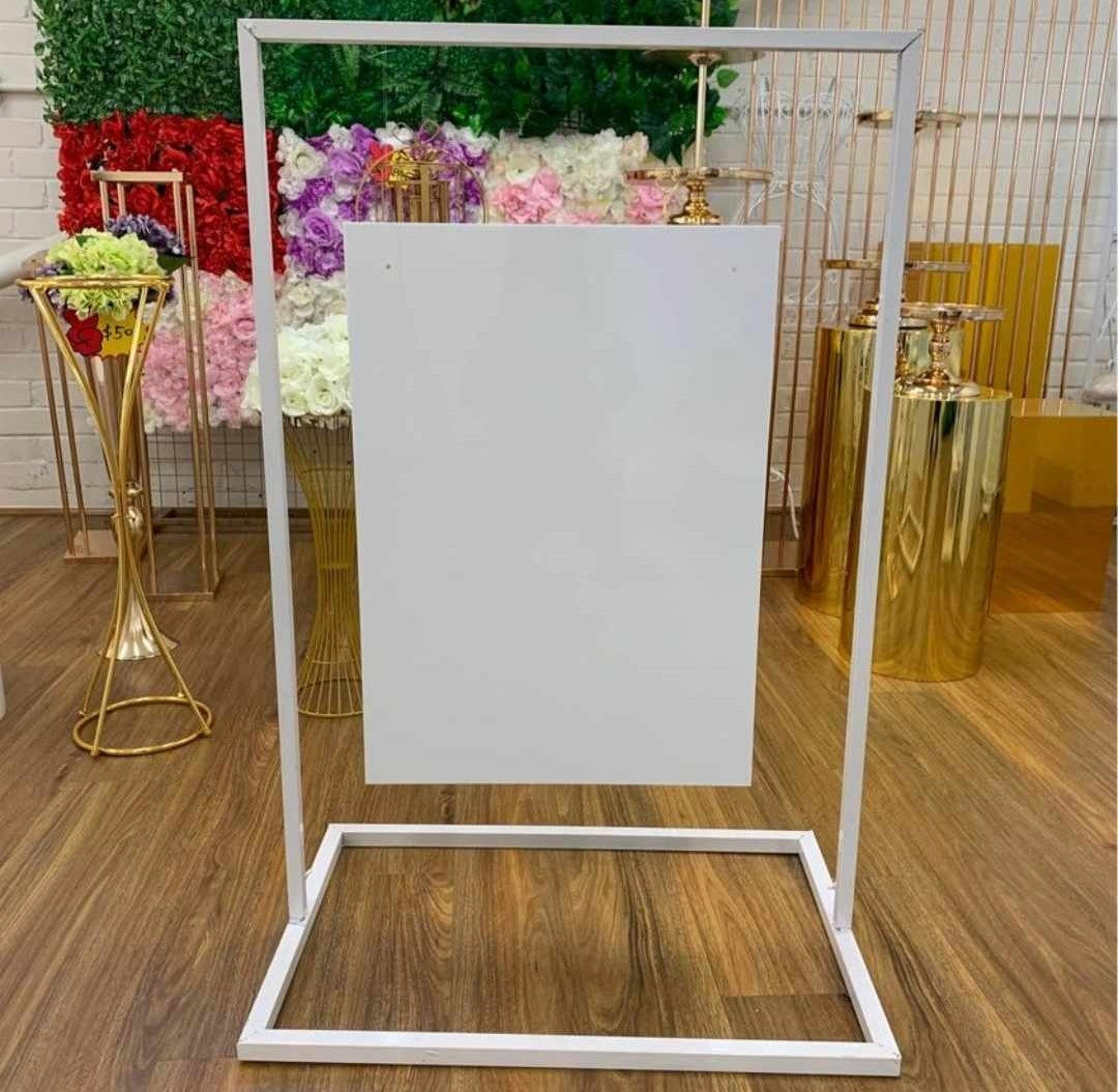 White Steel welcome sign for Christening, Birthday, Engagement party or Corporate event decor entry